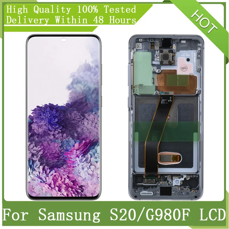 6 2 &quotНовый Super AMOLED ЖК дисплей для SAMSUNG GALAXY S20 G980 G980F G980F/DS с рамкой сенсорный экран