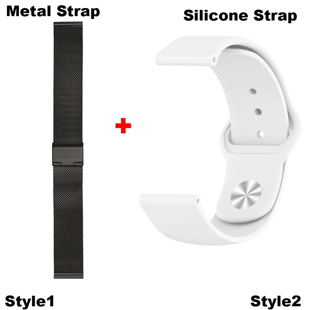 Black-White 22 мм браслет ремешок для Xiaomi Huami Amazfit GTR 47 мм Pace Stratos 2 часы ремешок для samsung gear S3 Galaxy 46 мм Correa браслет - Цвет: Black-White