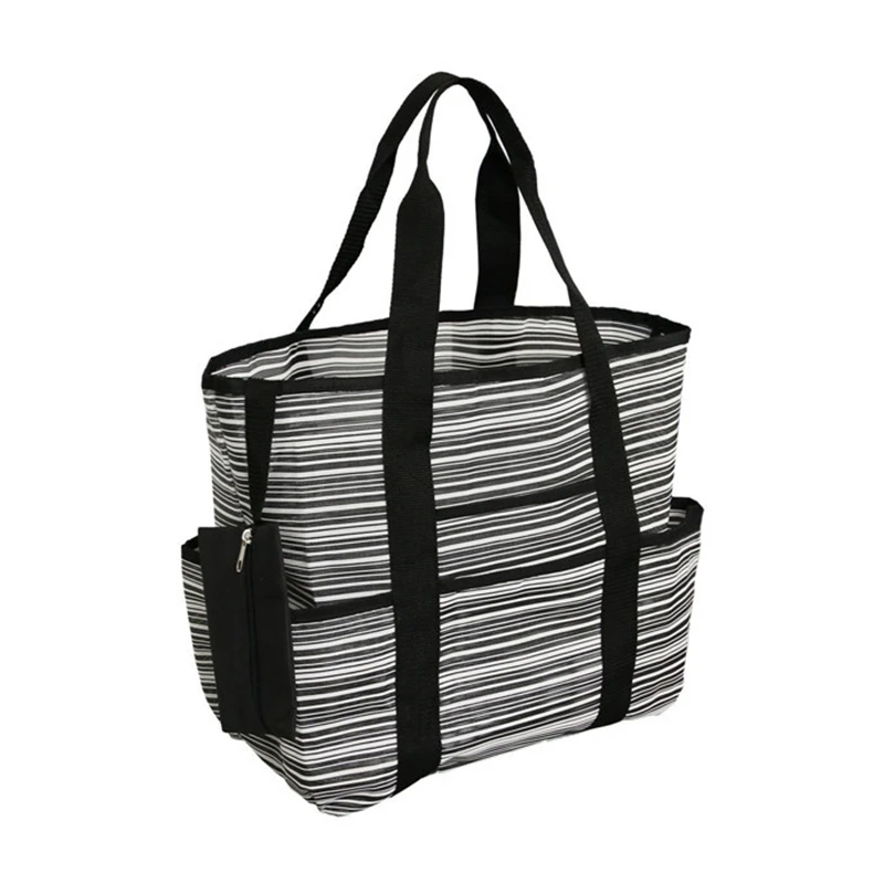 Сетчатая пляжная сумка большая дорожная сумка-тоут с карманами легкая для