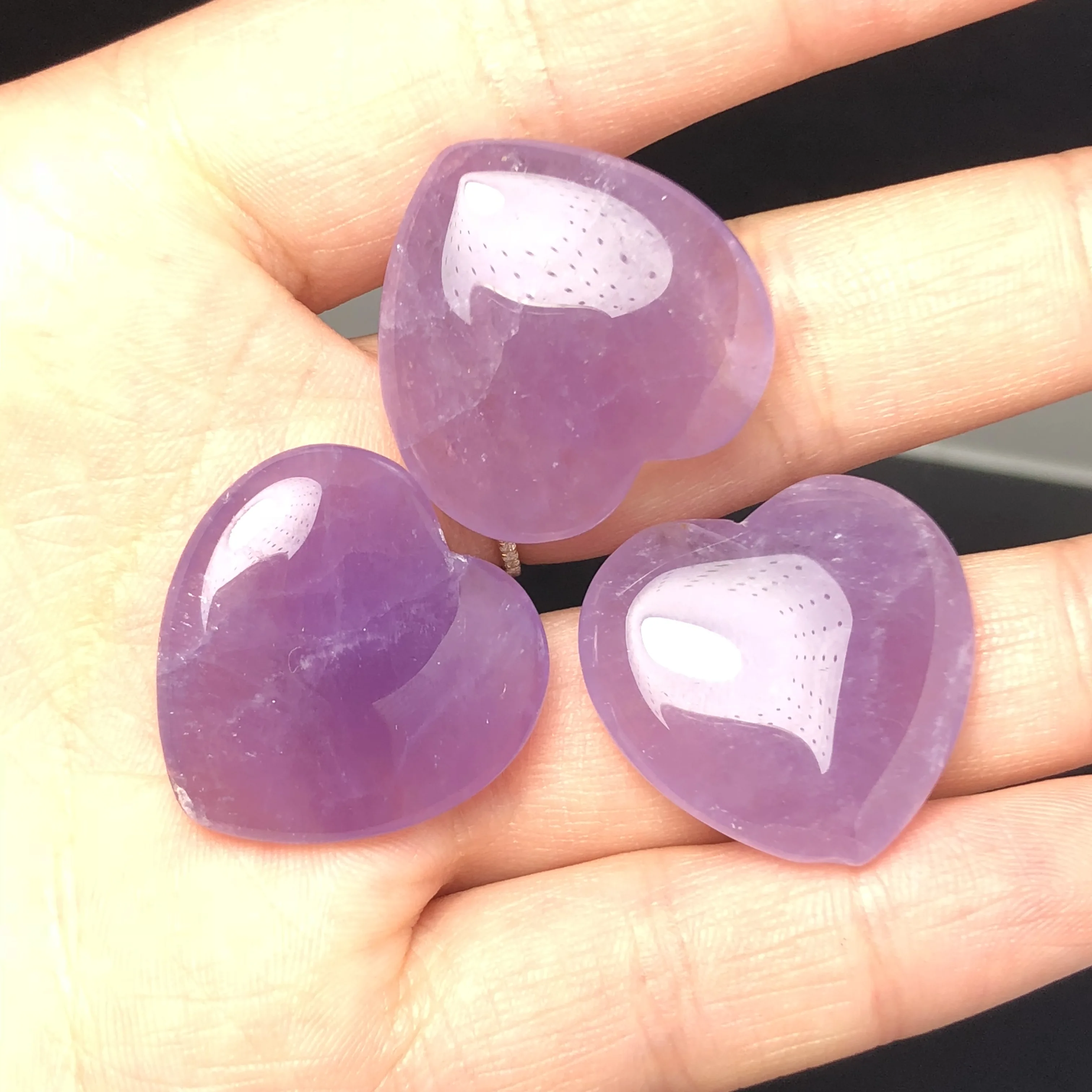 3 шт. натуральный аметист в форме сердца массаж кварцевый кристалл и минерал