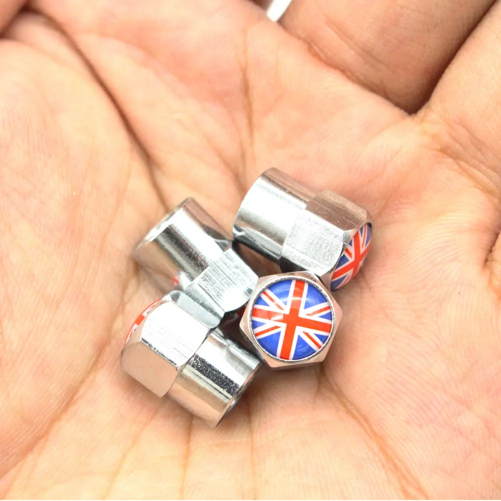 DSYCAR 4 шт. алюминиевый сплав/медь Английский Британский национальный флаг крышка