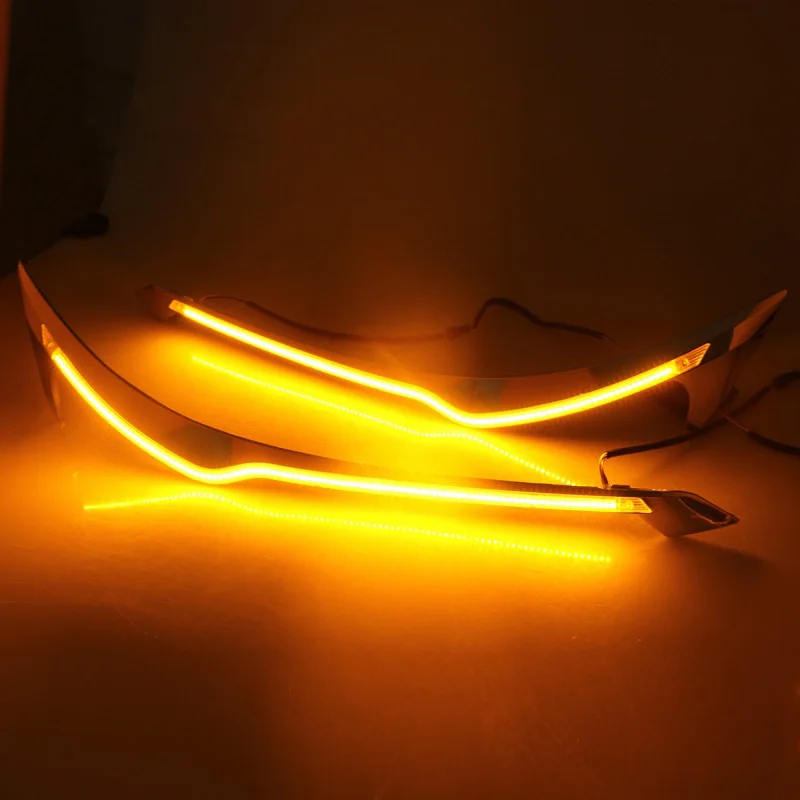

Car Headlight LED Eyebrow Daytime Running Light DRL with Yellow Turn Signal Light for Honda CRV 2012 2013 2014