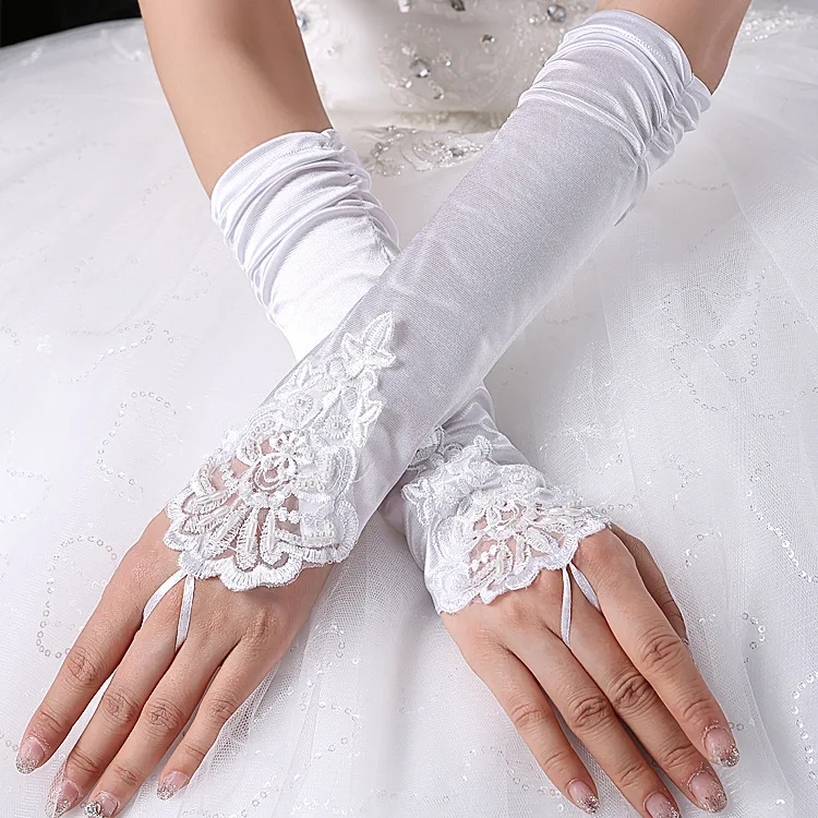 

Fingerless wedding gloves black long bridal gloves lace gloves performance gloves fingerless wrinkles white