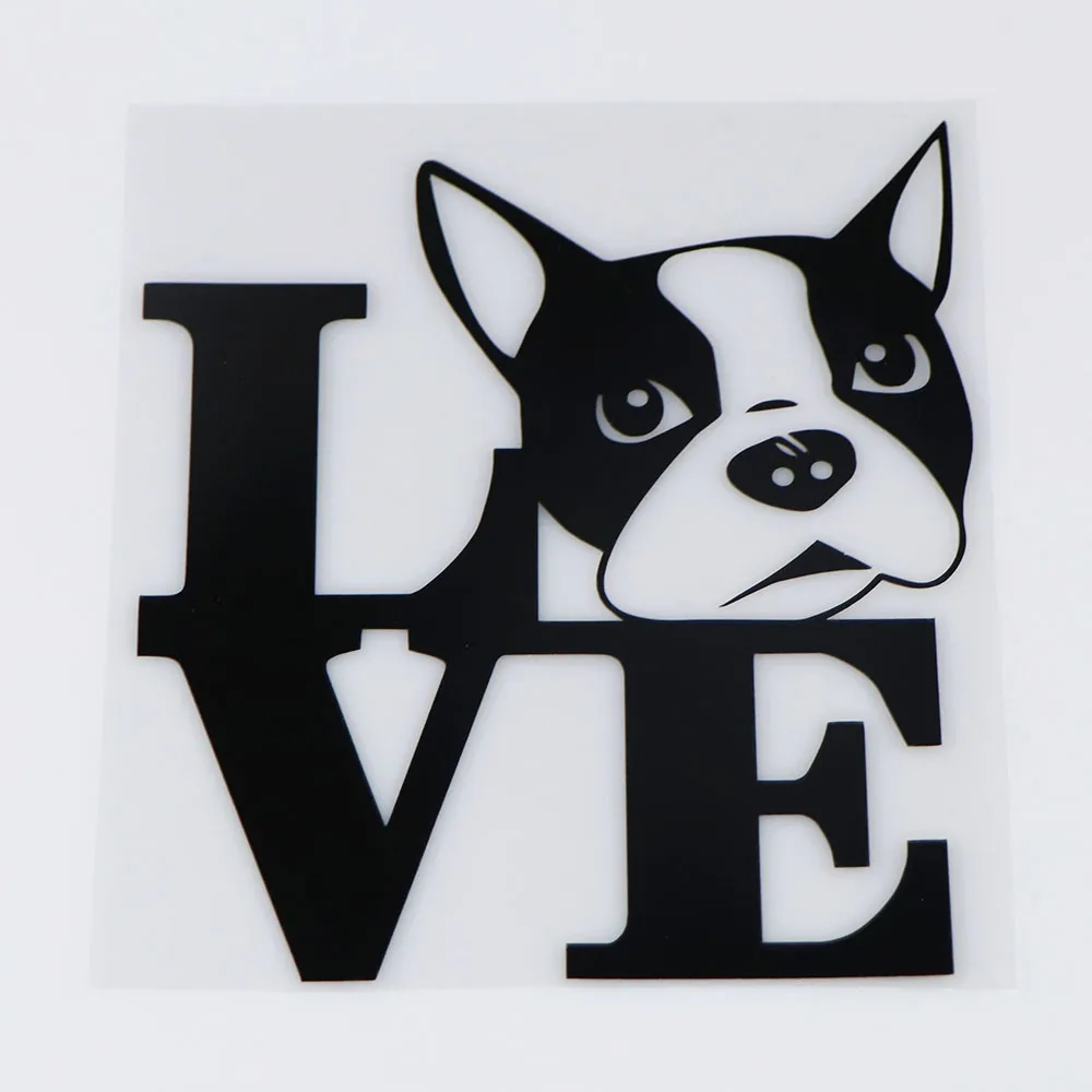 Автомобильная наклейка YOJA 13X15.1CM Love Boston Terrier Dog модное украшение для окна |