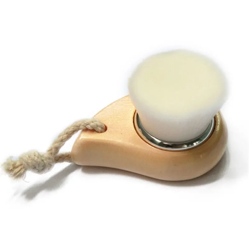 1Pc Deep Cleansing Face Clean Soft Milder Fiber Wash Pore Facial Care Brush Wood TM
