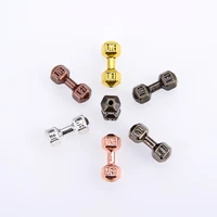 10pcs package accessories wholesale barbell dumbbell spacer beads charms fit diy beaded fitness bracelets handmade making