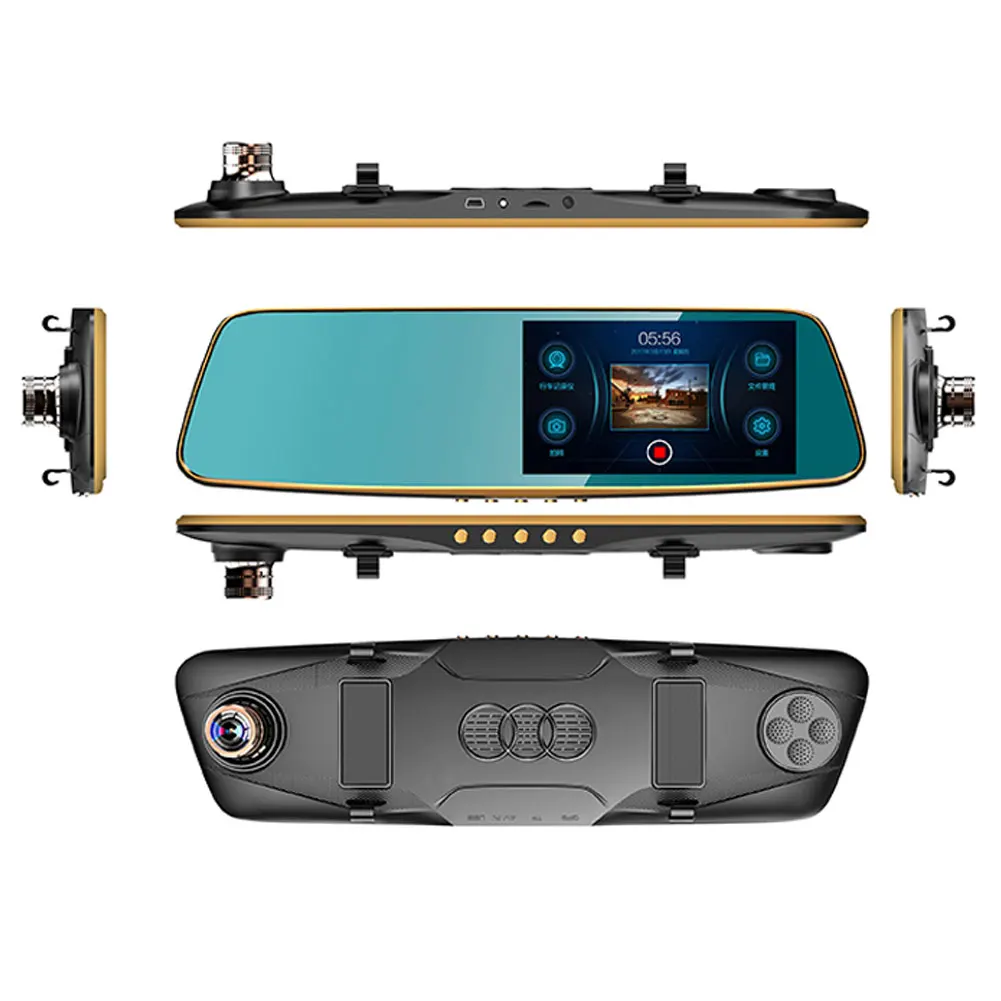 

5" 1080P Night Vision Dash Cam Dual Lens Car Auto Camera Rearview Mirror