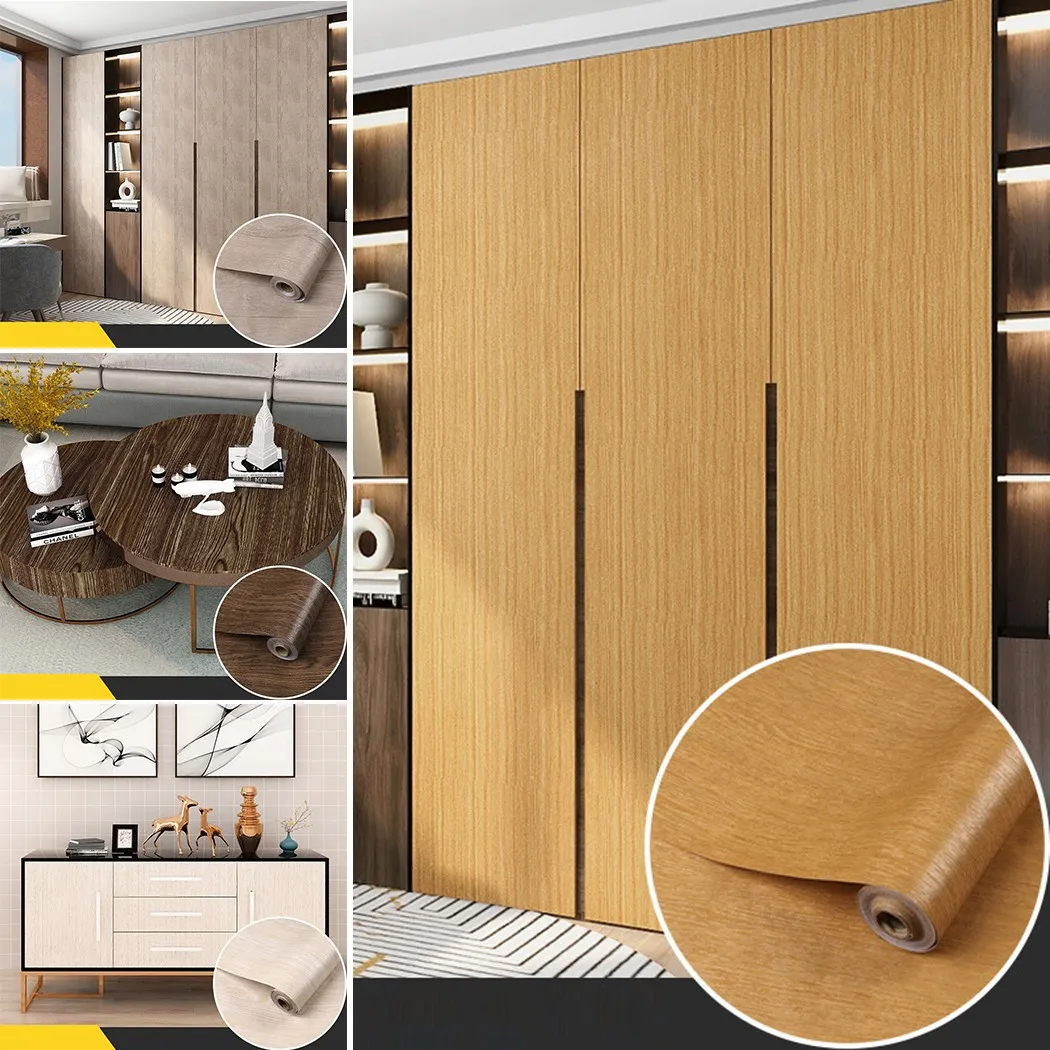 

Thicken Wood Grain Stickers Waterproof And Moisture-proof Old Furniture Renovation Stickers Wardrobe Desktop Renovation