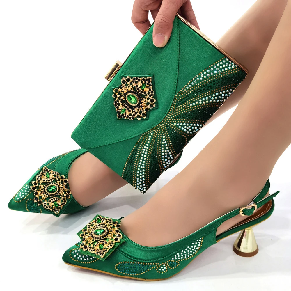 

Doershow Итальянская обувь с подходящими сумочками, итальянские африканские женские вечерние туфли и сумки, комплекты женской обуви зеленого цвета! SAO1-1