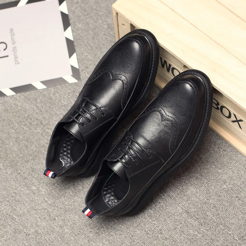 Mens Casual Shoes Hot Sale Luxury Men Leather Fashion Brogue Italian Brand Zapatos De Hombre Casuales Cuero Buty | Обувь