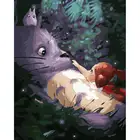 DIY масляная краска по номерам, фотография Тоторо, искусство на холсте для взрослых, краска по номерам, Набор для творчества на стену комнаты