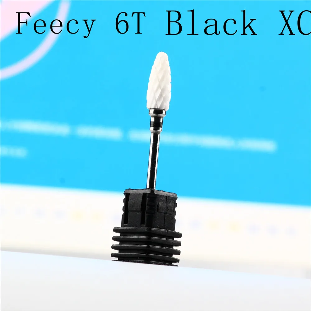 Feecy 6T black XC Фреза для маникюра, фреза для ногтей, фреза для педикюра, фреза для ногтей, фреза для дизайна ногтей, керамическая фреза для маникюра - Цвет: Feecy 6T black XC