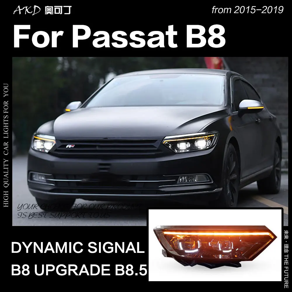 AKD автостайлинг фара для VW Passat B8 светодиодный ная 2015 2019 Magotan DRL Hid ангельский глаз