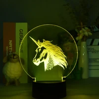 colorful 3d lamp unicorn night lights for kids gifts birthday christmas gifts toys bedroom decoration unicorn atmosphere light