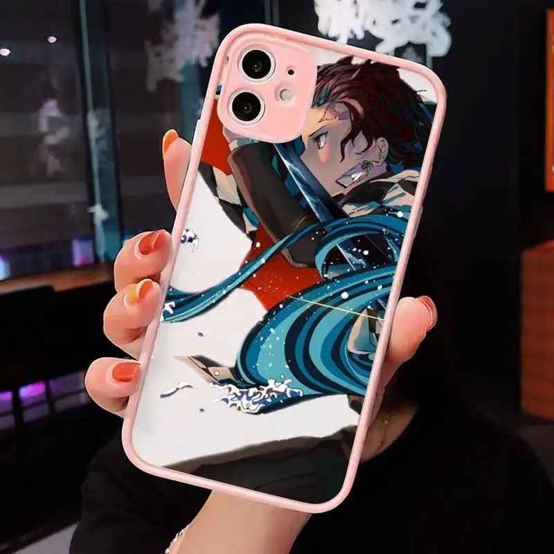 

Demon Slayer Phone Case Matte Transparent for iPhone 7 8 11 12 s mini pro X XS XR MAX Plus cover funda