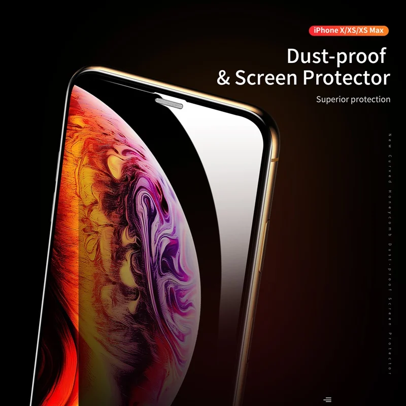 ROCK полное защитное закаленное стекло для iPhone X Xs Max 9H Защитное стекло для экрана для iPhone Xsmax пленка закругленные края покрытие стекло