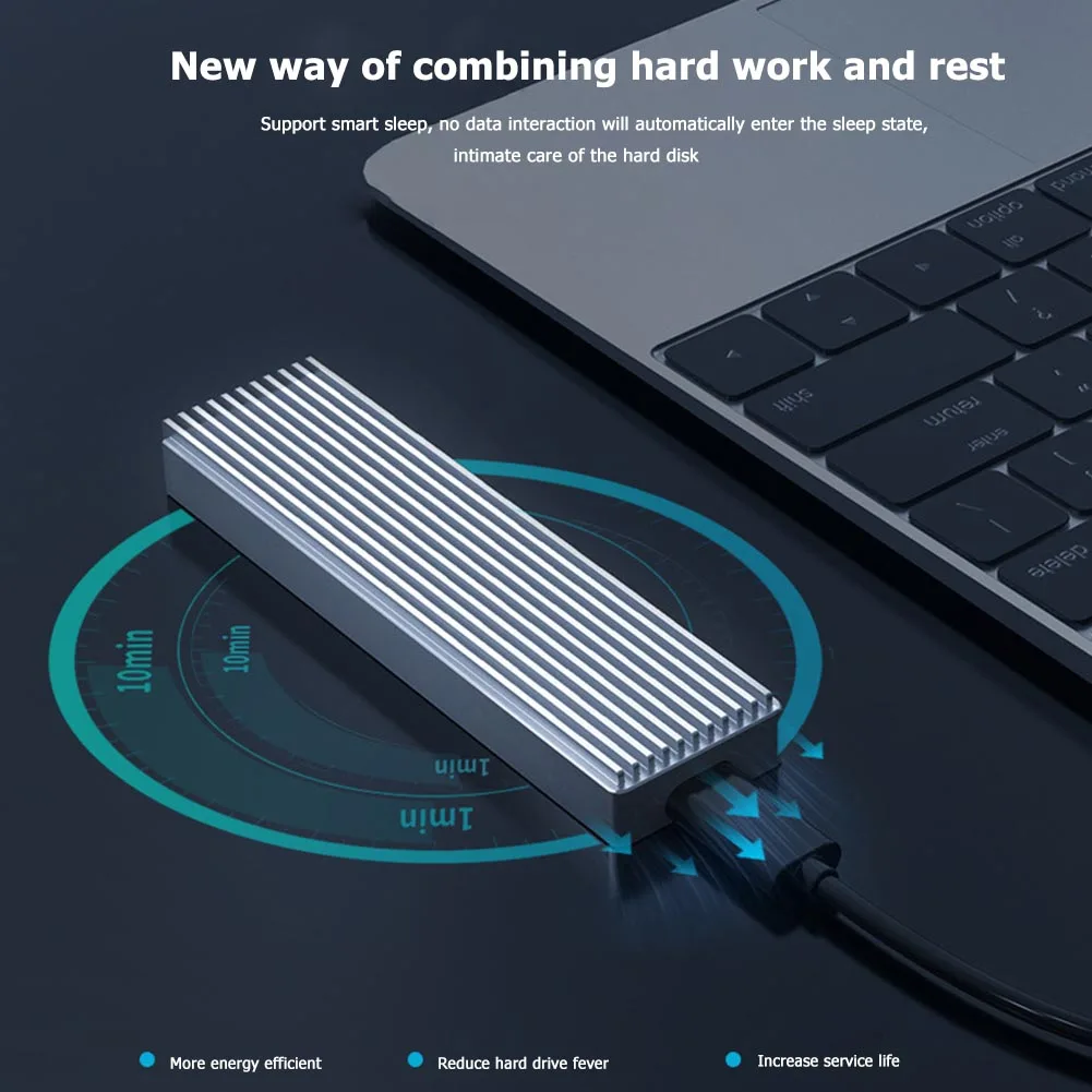 Orico M.2 SSD Hard Disk 10Gbps Hard Drive Enclosure M.2 SATA SSD Box With Type C to C Cable for NVME PCIE 2TB USB C Enclosure