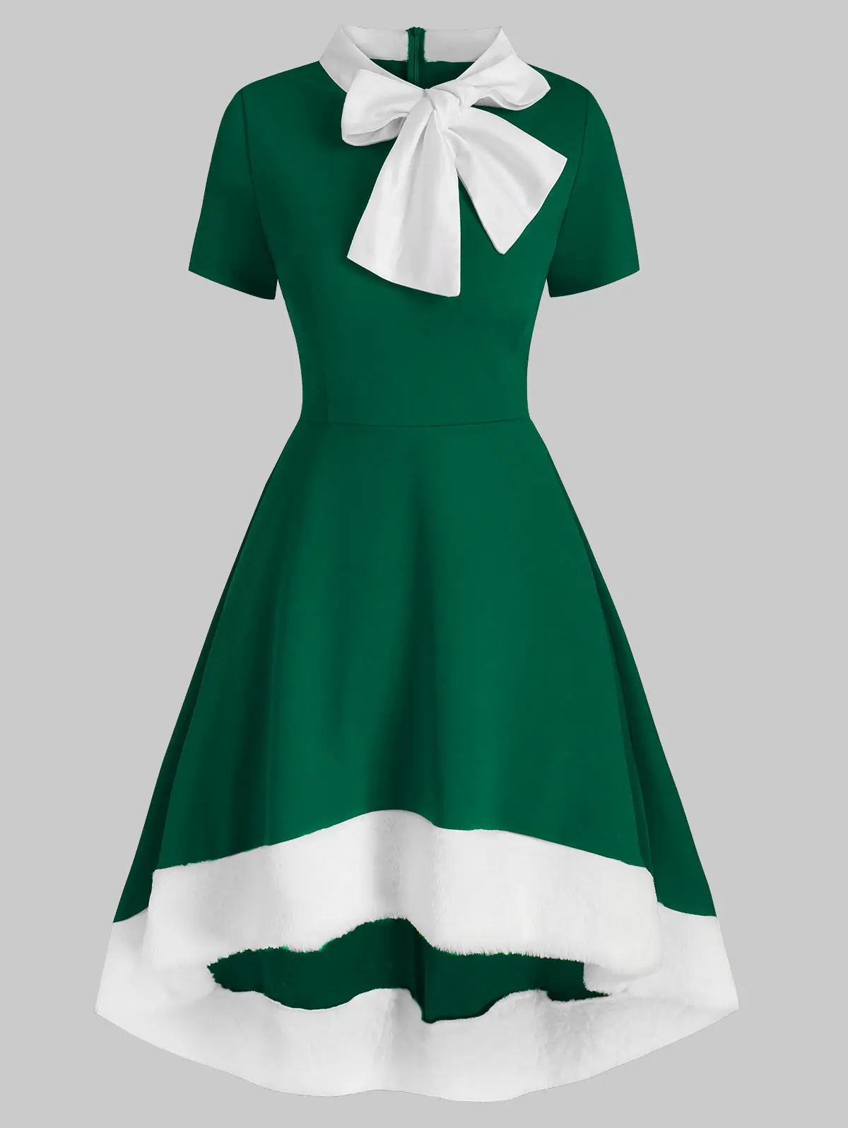 Зимнее женское платье ROSEGAL рождественское с бантом воротник из искусственного