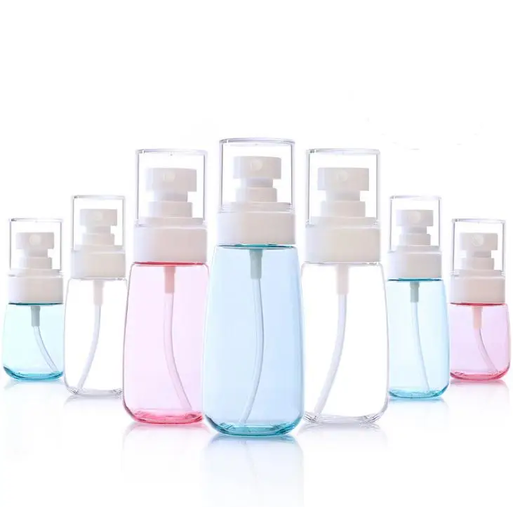 

Portable 10ml 30ml 60ml Plastic Spray Bottle Transparent Pink Blue Makeup Moisture Atomizer Pot Fine Mist Sprayer Bottles SN077