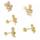 Серьги женские из серебра 925 пробы, с фианитами, серьги-гвоздики с рисунком