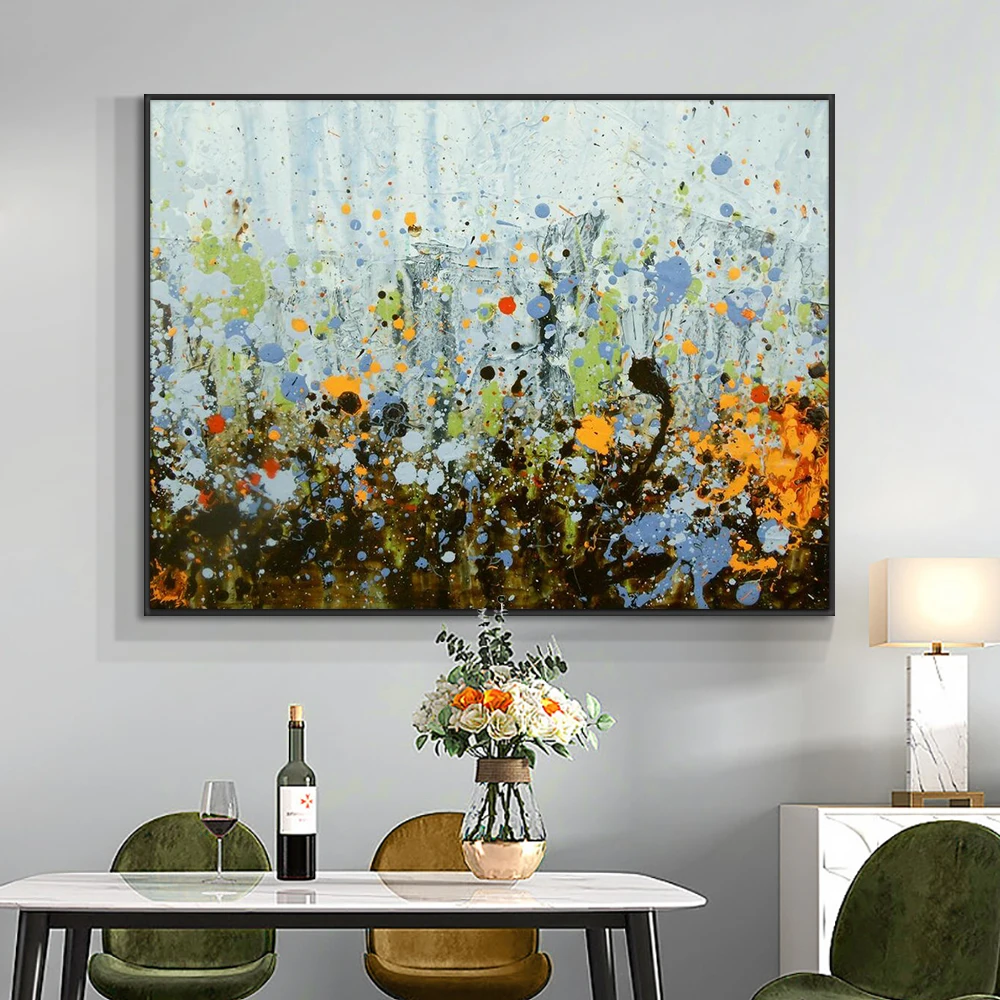 Абстрактная картина маслом с цветком на холсте 100% ручная роспись абстрактный