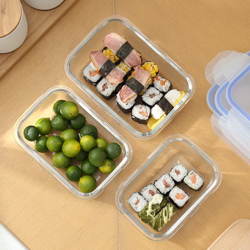 Креативный герметичный стеклянный Ланч-бокс Круглый/прямоугольный прозрачный
