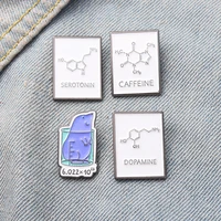 xedz science experiment beaker enamel pin cartoon chemistry equation molecular brooch clothes jewelry gift for men