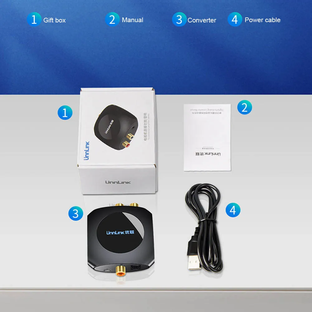 Цифровой в аналоговый аудио адаптер с DC5V порт питания SPDIF к RCA(L/R) и 3 5 мм Jack