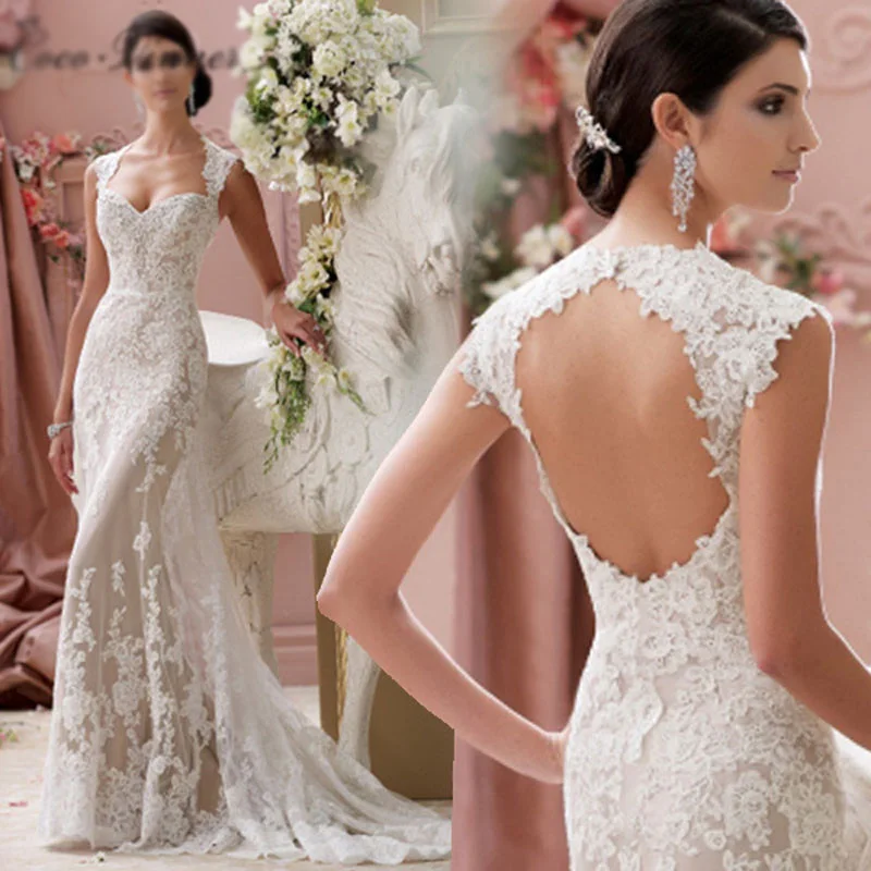 Выполненный на заказ Мода Кружева Аппликации Свадебные платья Русалочки 2021 без
