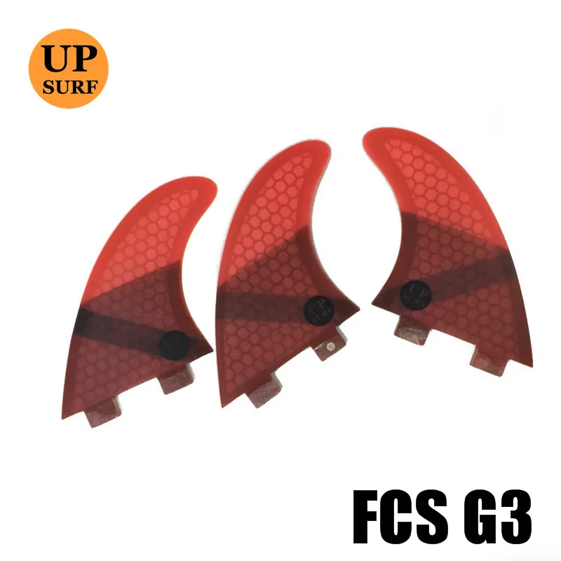 G3 3pcs red Upsurf логотип FCS плавники G3/G5/GL с винтами и ключ плавники сумка для серфинга сотовый плавник Стекловолокна Плавники FCS Quilhas плавники - Цвет: G3 3pcs red