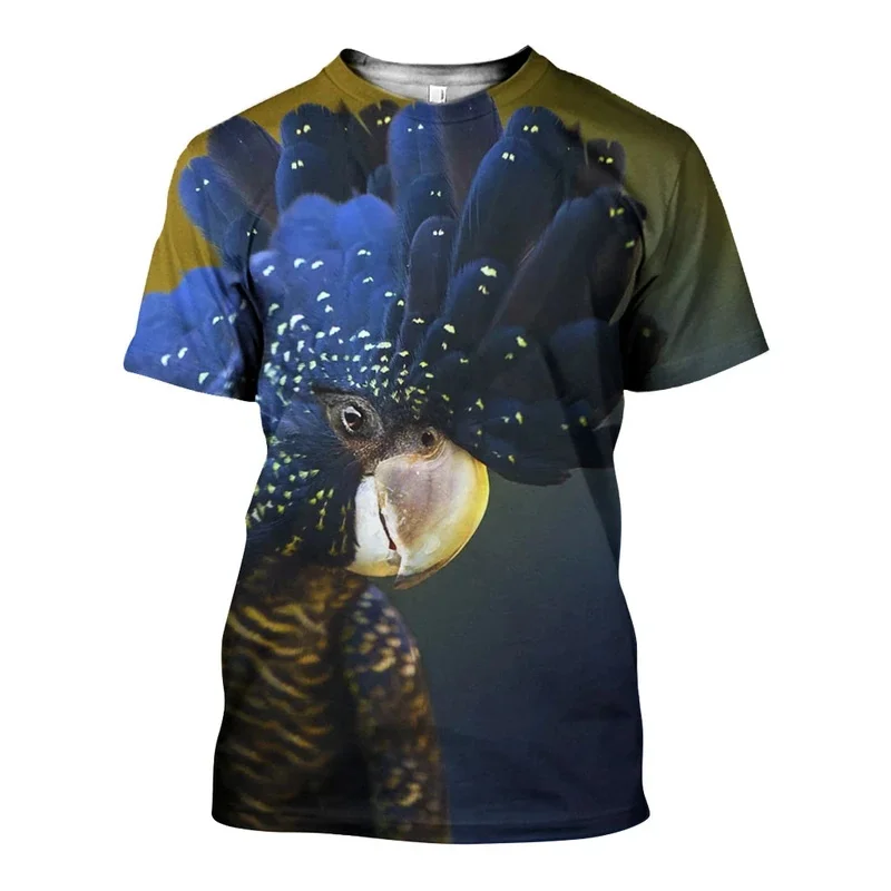 Футболка мужская с 3D-принтом попугая модная уличная рубашка унисекс в стиле
