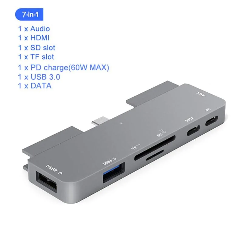 

Usb Hub Multifunctional 7 In 1 PD Charging 4K HDMI Video Audio TF SD Carder Adapter 7 Port USB-C HUBS iPad Pro Macbook Type-c