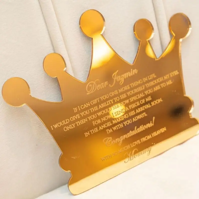 

Laser engraved thank you souvenir,acrylic Princess Card，Wedding Sign thank you card，wedding party decoration