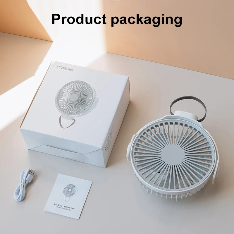 

Desktop Hanging Dual-purpose Ceiling Fan 4 Wind Speed Strong Soft Wind Bedroom Outdoor Portable 360 Rotating Air Supply Fan