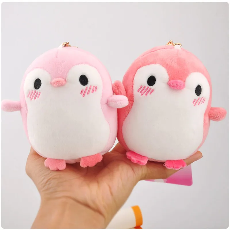 

Double Iron Buckle Icelandic Love Powder Penguin Polar Bear Plush Pendant Toy Clamshell Doll Keychain 10cm w02 wj04