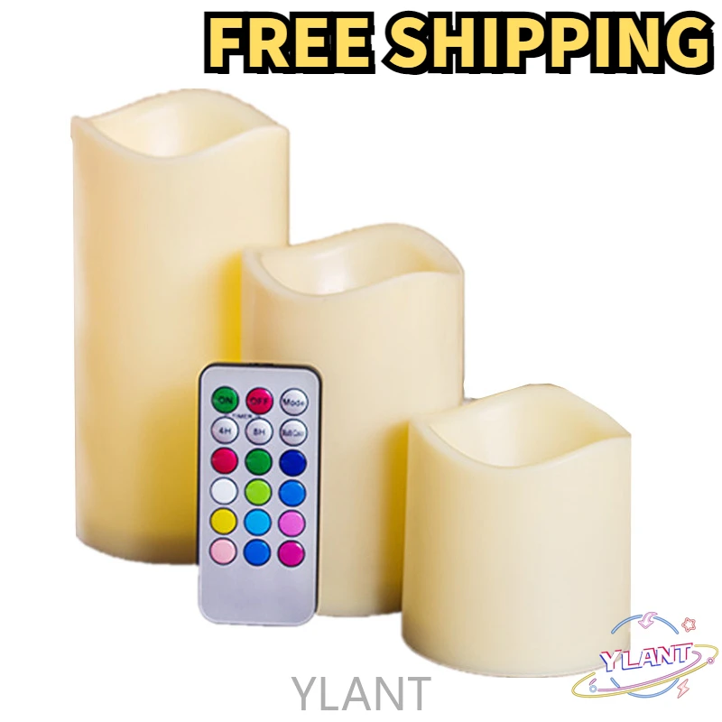 

YLANT 12 Colorful Led Candle Electronic Wax Flame Led Smokeless Candle Led Tea Light Party Decorative Fake Candles With Control