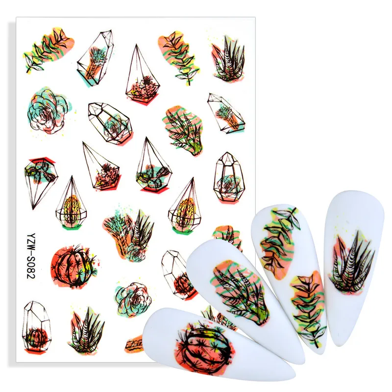 Наклейка для дизайна ногтей 3D Классическая цветная Роза Имитационные наклейки г.