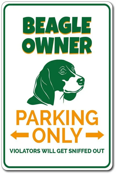 

Beagle-señal de estacionamiento para el propietario, señal de lata para perro