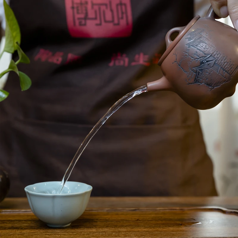

BOERNA 250ML Nixing Teapot Chinese Gao Shipiao Tea Pot Handmade Kettle Nixing clay Drinkware with Gift Box Suit Pure Handmade
