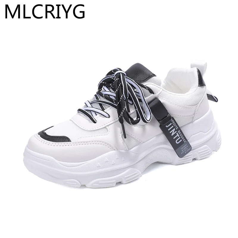

2021 Spring Women's Casual Shoes Fashion Breathable Running Shoes Dad Shoes Mesh Flat Shoes Sneakers Women's Vulcanized Shoes