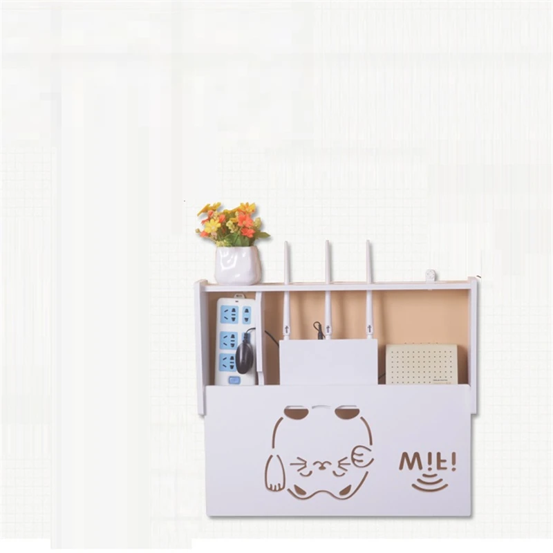 

shielding wall hanging Europe creative decoration wireless router socket cover shelf box TV set-top rack stacks storage hanger