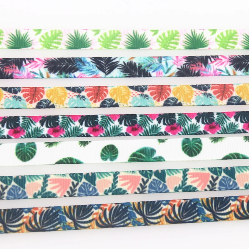 

Лента Корсажная DUWES 9 мм D1546 с принтом в виде листьев и джунглей, 3/8 дюйма, 50 ярдов