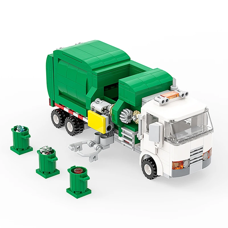 

MOC Vehicle Series For City Garbage Car Building Blocks Sanitation Transporter High-Tech Truck Model Bricks Toy For Children Kid