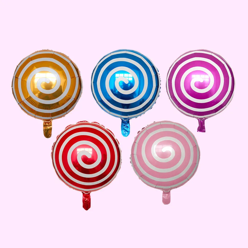 5 шт./лот цветные шарики из фольги конфет 18 дюймов круглые алюминиевые на леденец