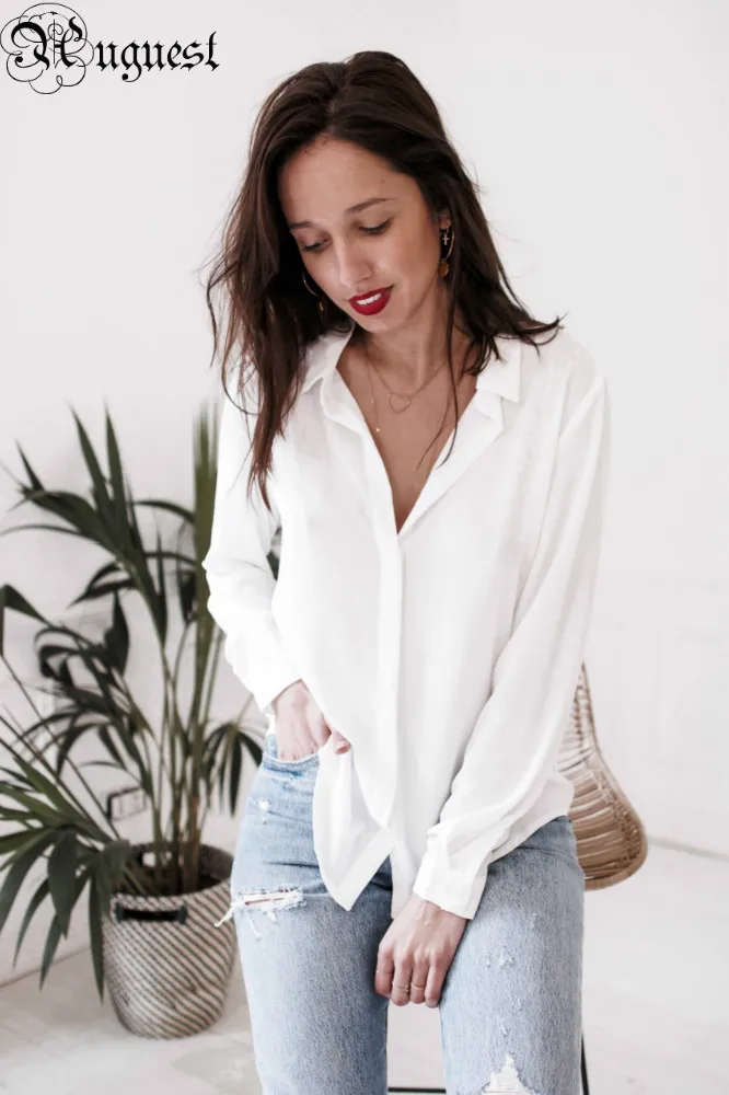 2019 женские сексуальные белые кружевные футболки открытая спина с v-образным