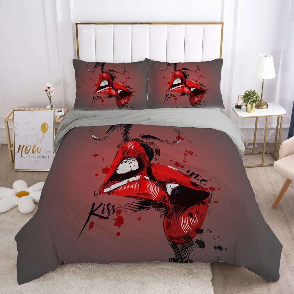 3D Luxury Bedding Sets Comforter/Blanket/Quilt/duvet Cover Set Pillowcases Queen/King/Europe/Russia Size Me Kiss | Дом и сад