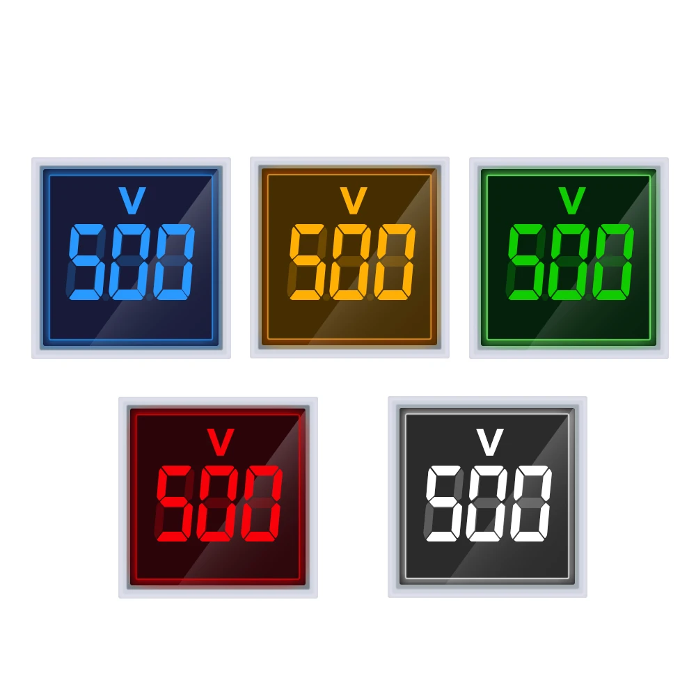 Новый квадратный Интеллектуальный вольтметр 22 мм AC 20 500 В Панель светодиодный