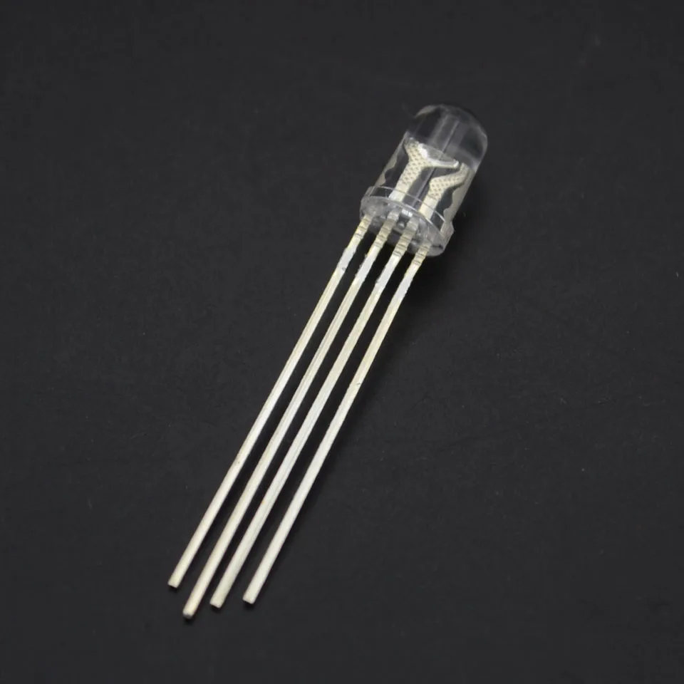 50 шт. 5 мм/F5 прозрачный полноцветный светодиодный всего четыре фута RGB управляемый