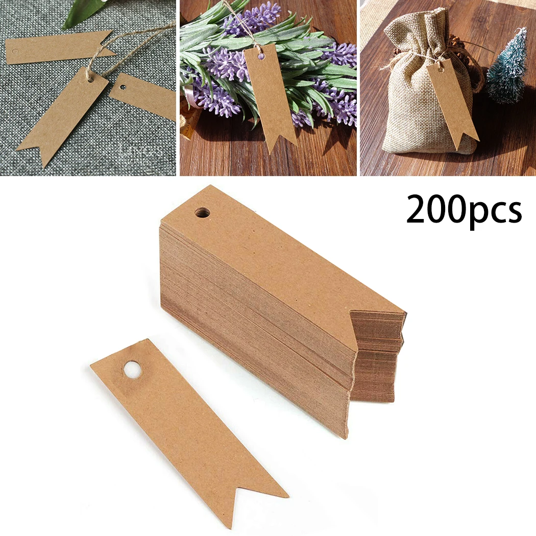

7x2cm Label Paper Tag Blank Brown Card Cardboard Craft Decor Kraft Label