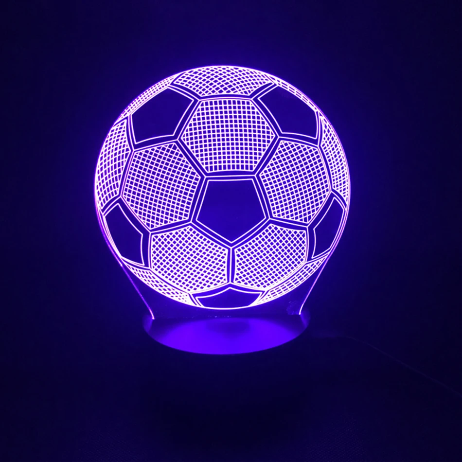 3D иллюзия аниме футбольный мяч ночные огни единорог модель трогательный